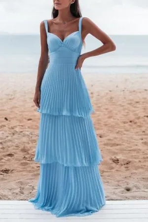 Charming Blue Prom Dress Long Evening Dress GS005