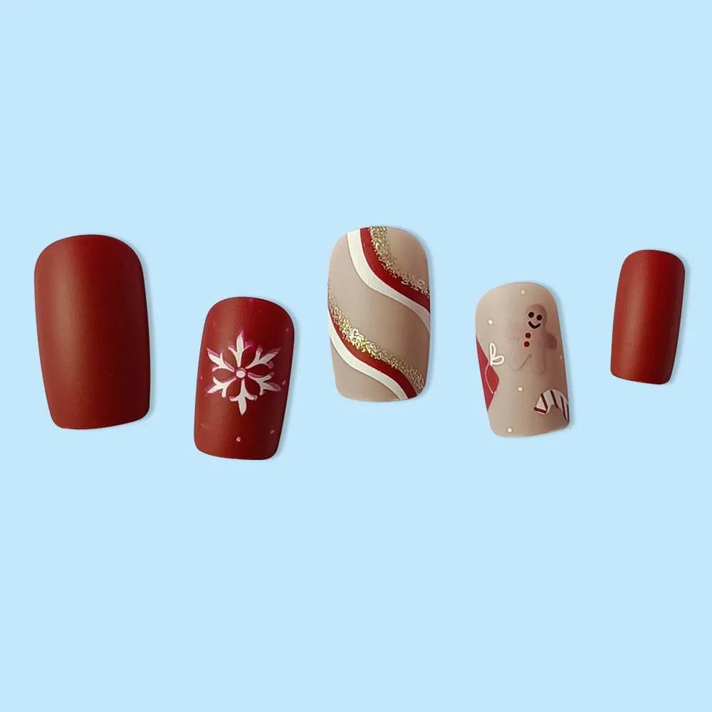 Christmas Square matte snow and waves