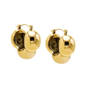 Chunky Pebbled Hollow Hoop Earring