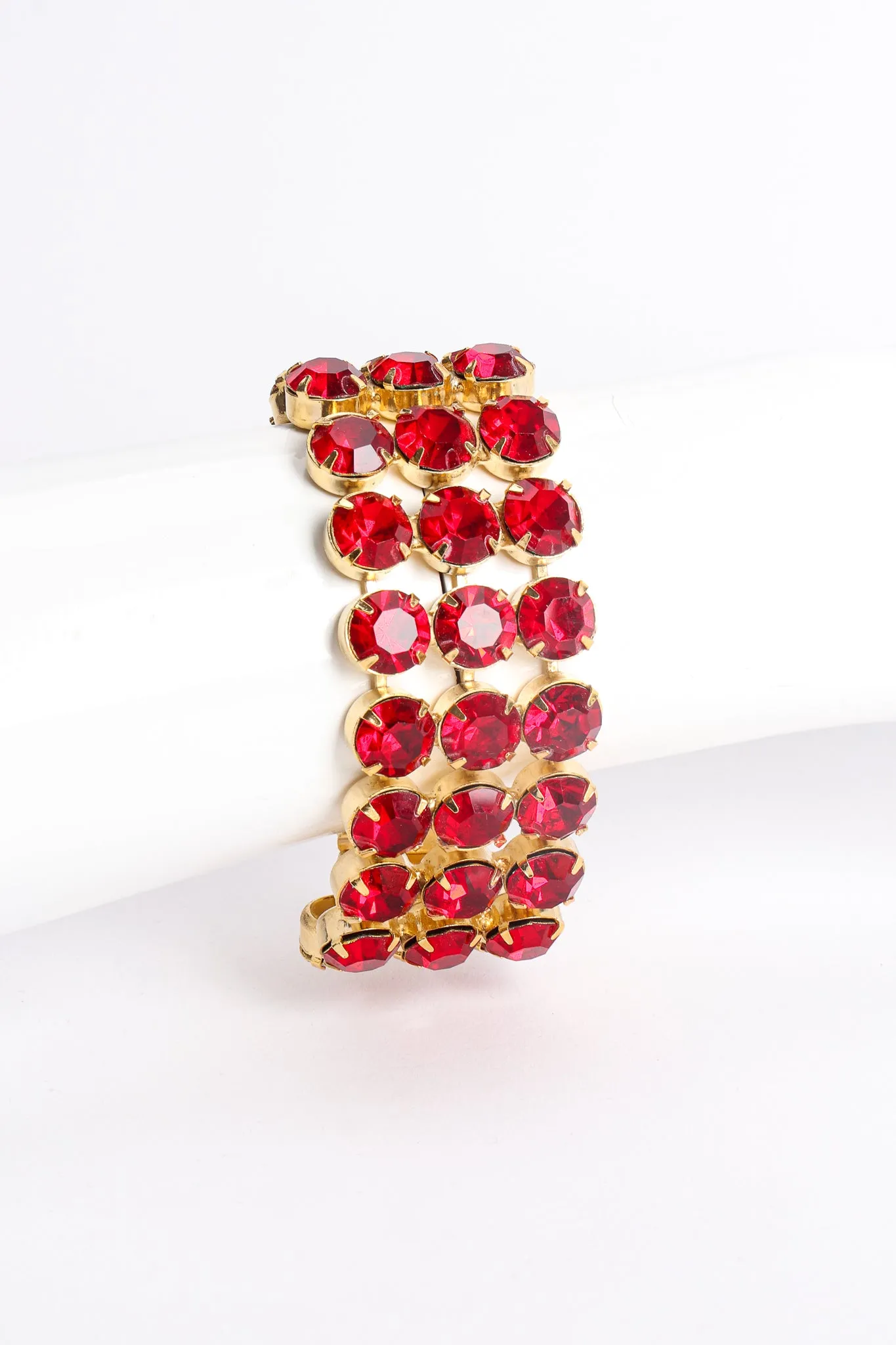 Chunky Ruby Rhinestone Bracelet