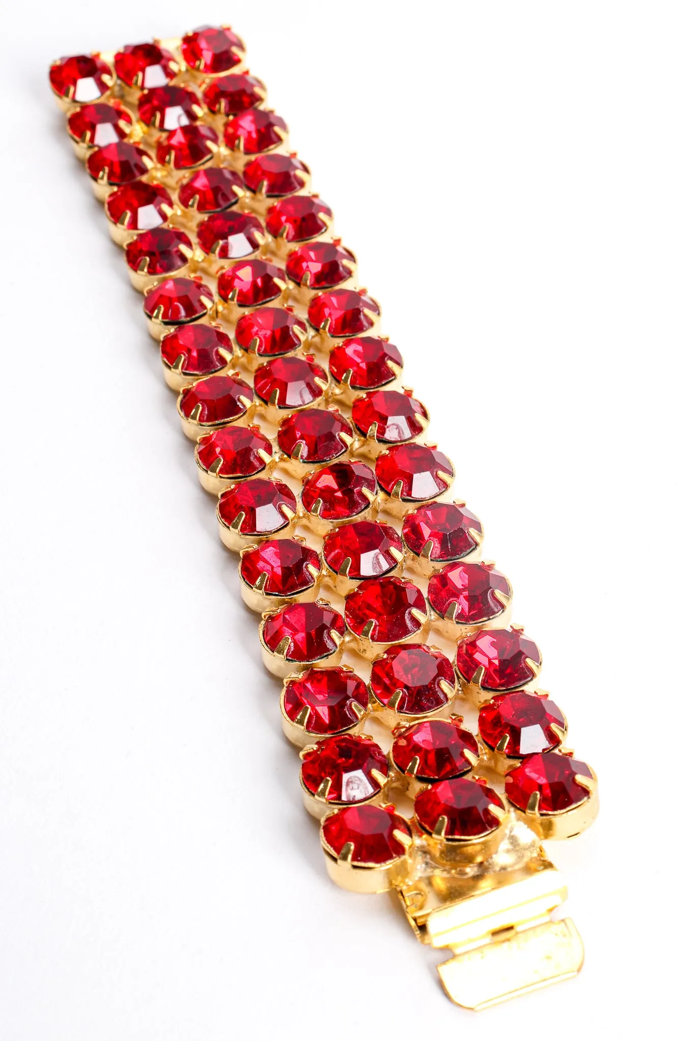 Chunky Ruby Rhinestone Bracelet