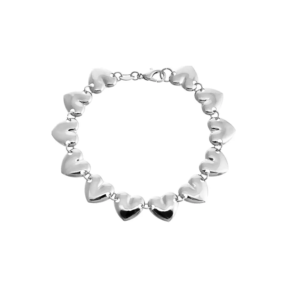 Chunky Solid Hearts Bracelet