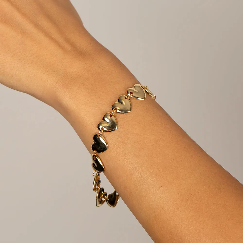 Chunky Solid Hearts Bracelet