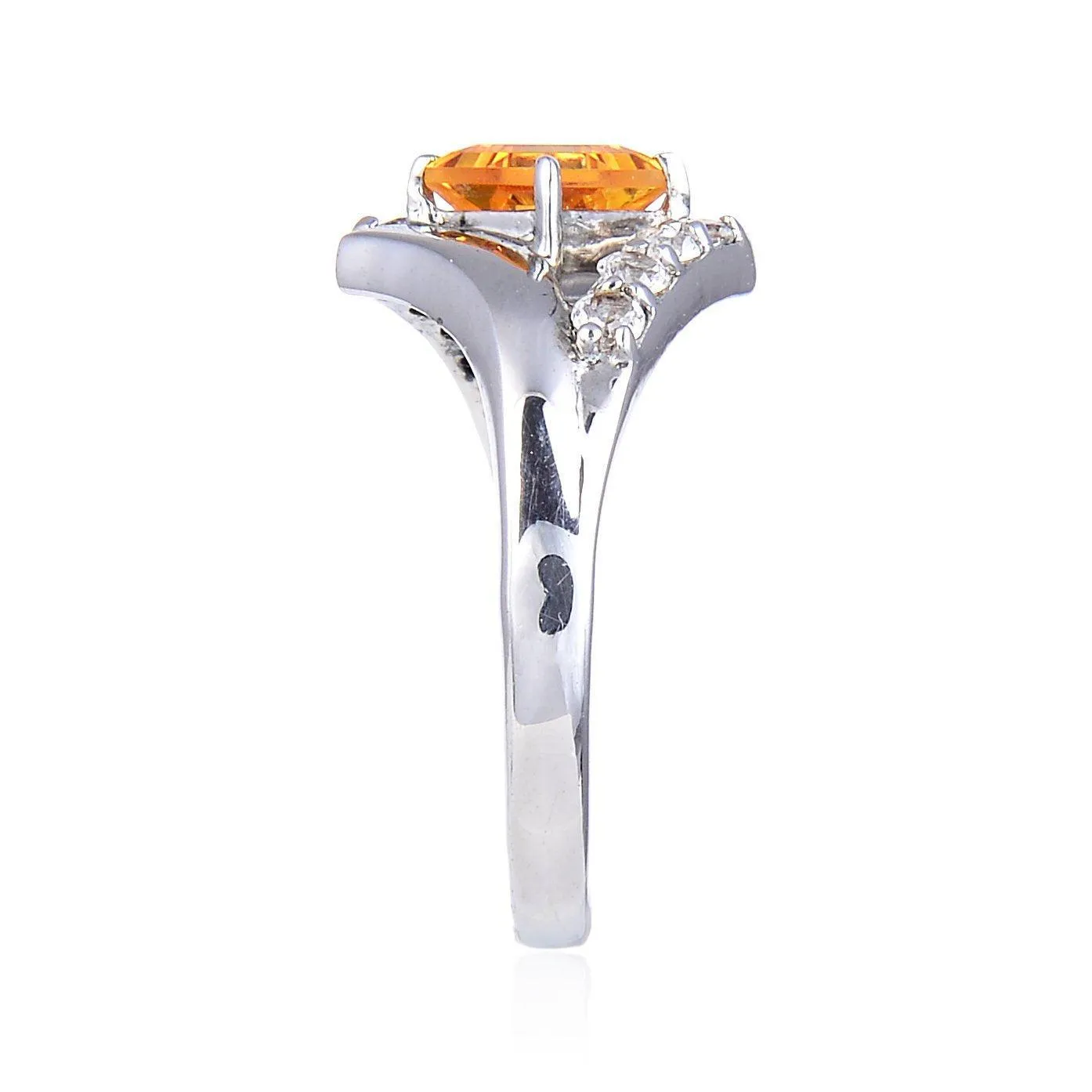 Citrine Square Chunky Fashion Ring