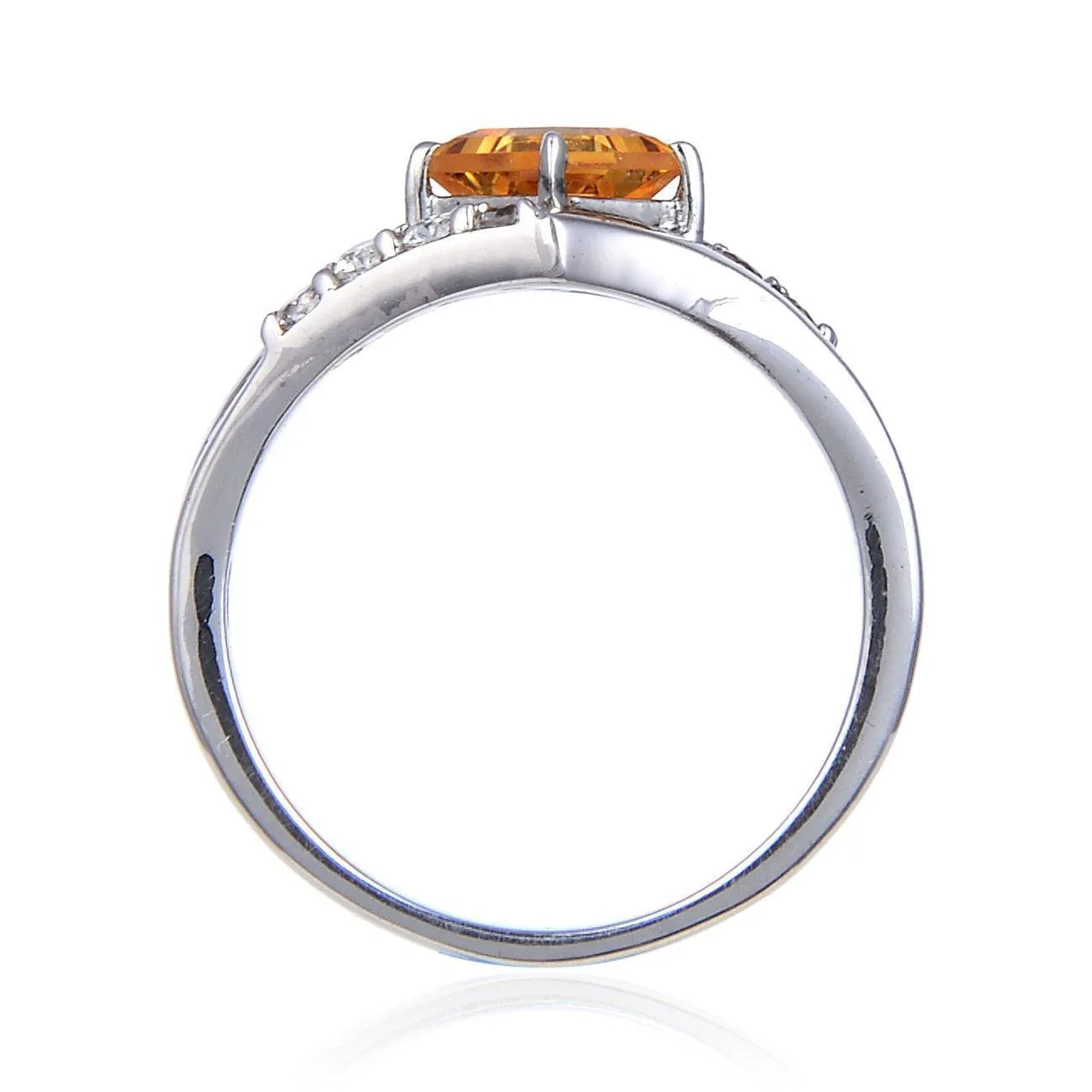 Citrine Square Chunky Fashion Ring