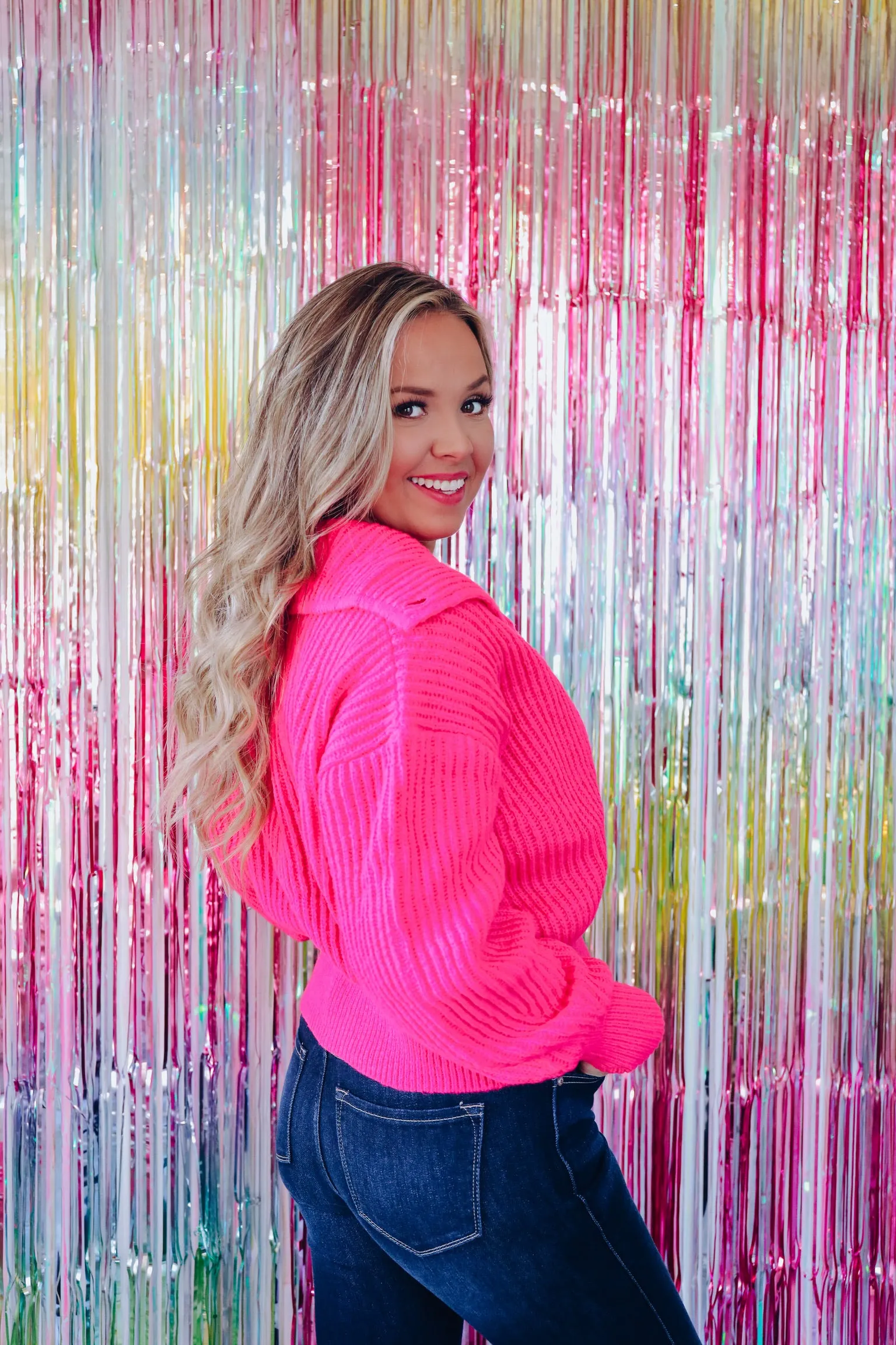 Clarke Button Front Cardigan - Pink