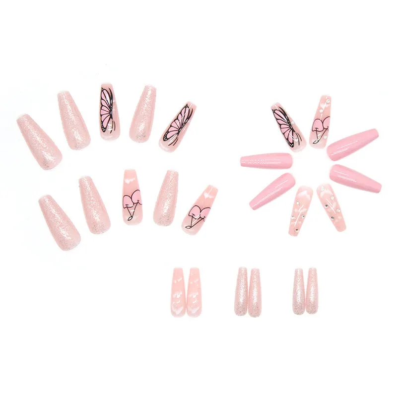 Coffin glitter butterfly cherry