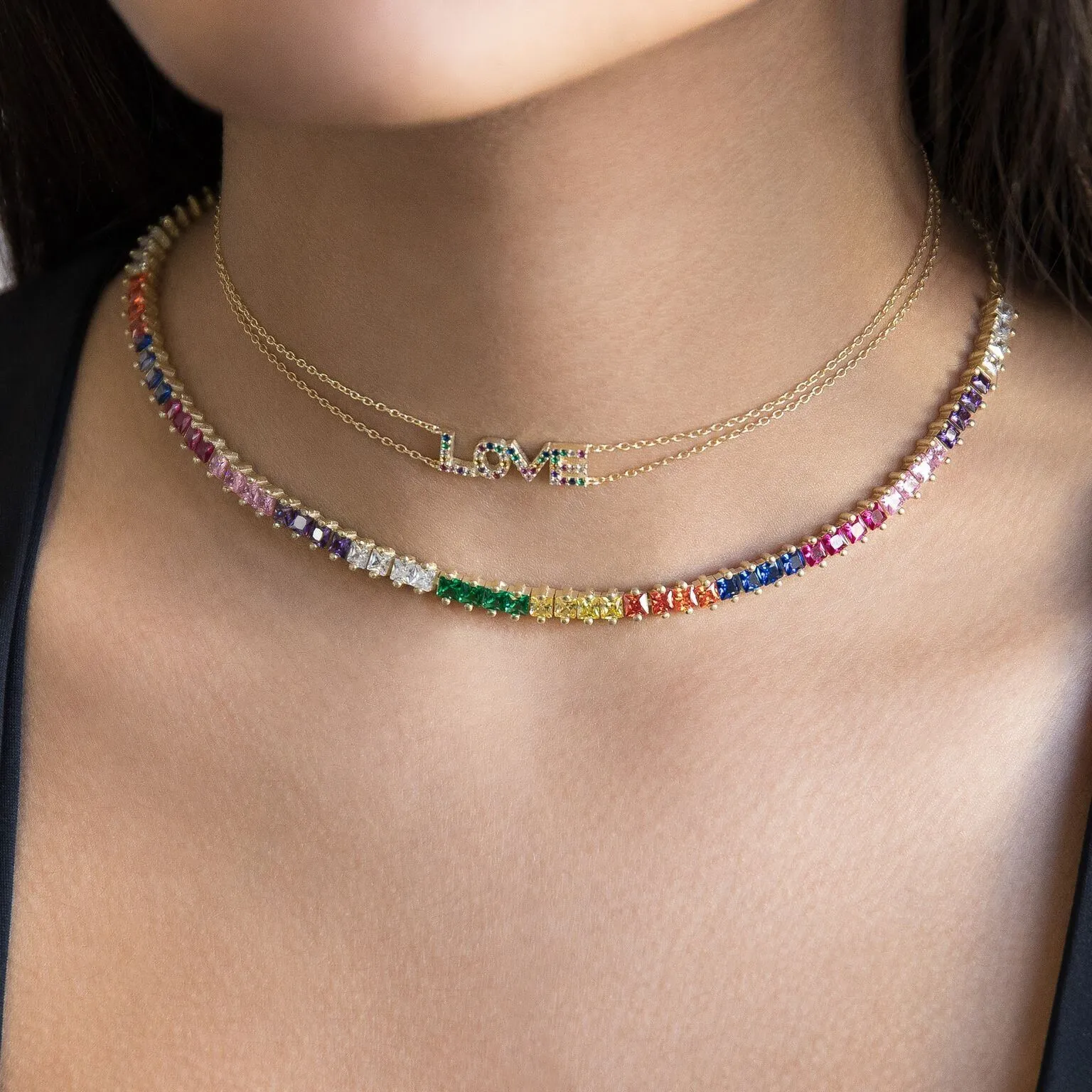 Colored Baguette Choker