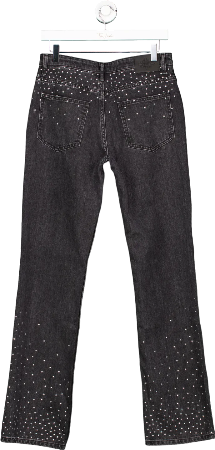 Couture Black Studded Jeans UK 10