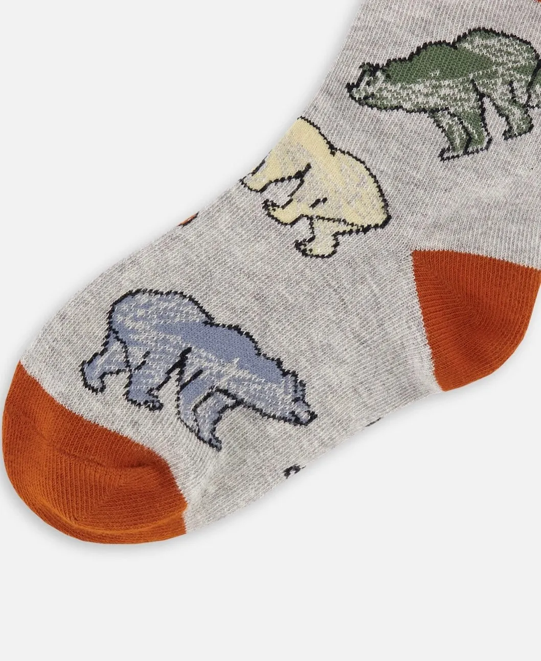 Deux Par Deux “Friendly Bears” Print Socks : Size 3/4 to 10/12 Years