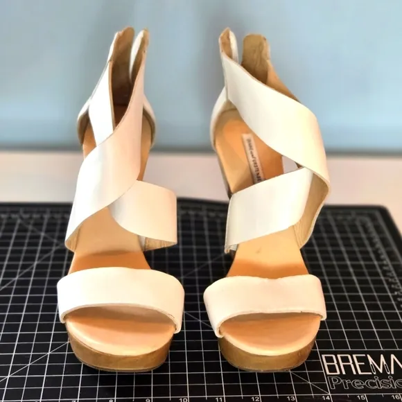 Diane von Furstenberg Leather Wedge Heels 8.5
