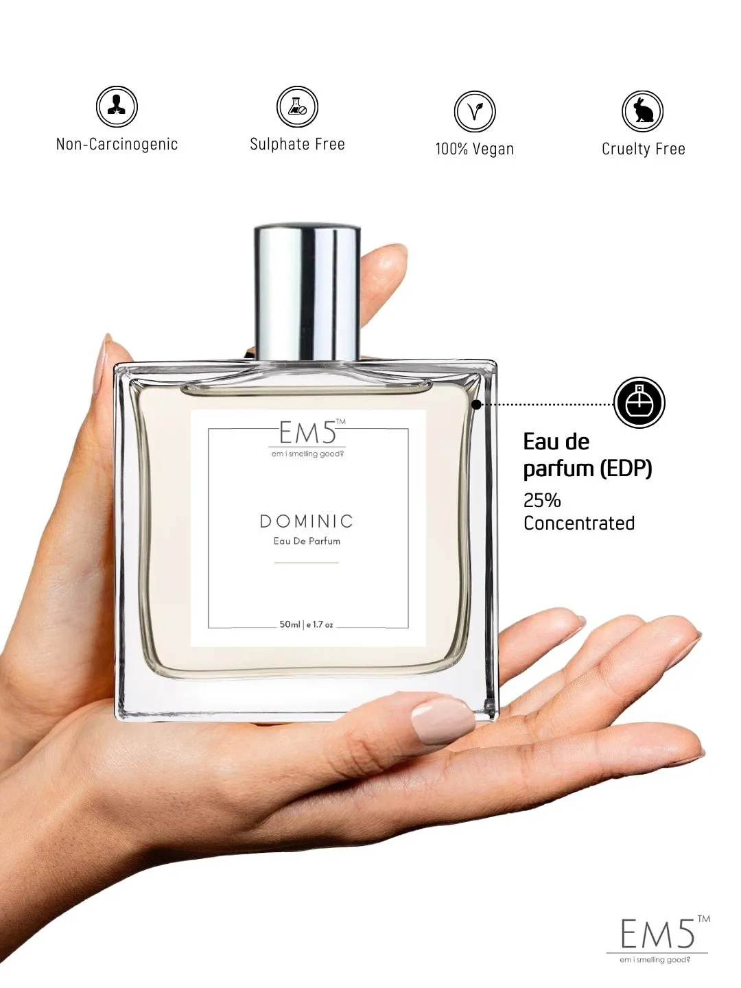 EM5™ Dominic (Private Blend) Perfume EDP Spray for Men | Woody Citrus Warm & Spicy Fragrance Accords | Luxury Gift for Him | Variants Available: 50 ml Spray / 15 ml Spray