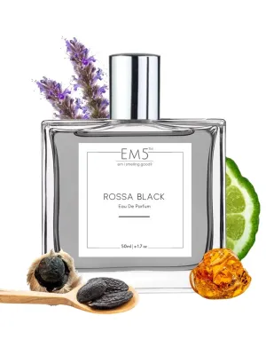 EM5™ Rossa Black Perfume EDP Spray for Men | Amber Musky Warm Spicy Fragrance | Luxury Gift for Him | Variants Available: 50 ml Spray / 15 ml Spray