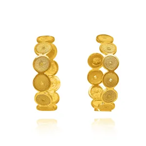 EMELINE GOLD MEDIUM FILIGREE HOOPS EARRINGS FILIGREE