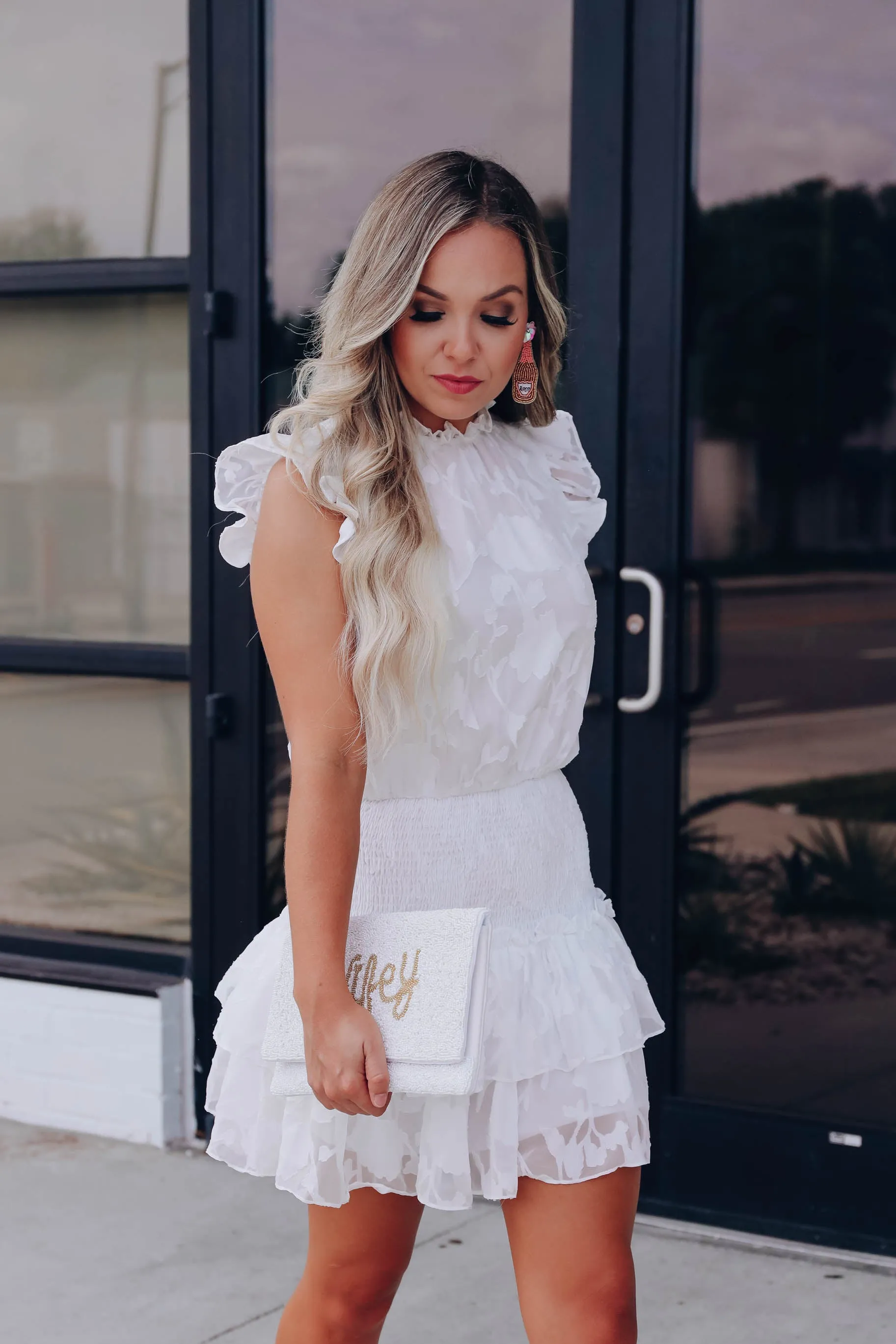 Etherial White Floral Smocked Dress