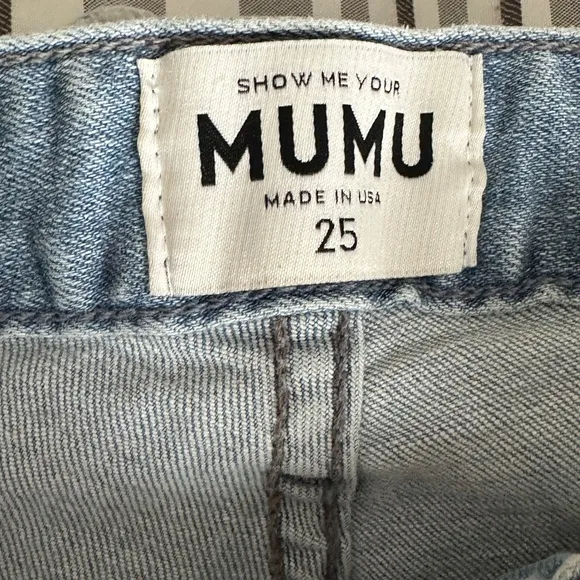 Excellent Show Me Your Mumu Nashville Slim Flare Jeans Size 25 Light Wash