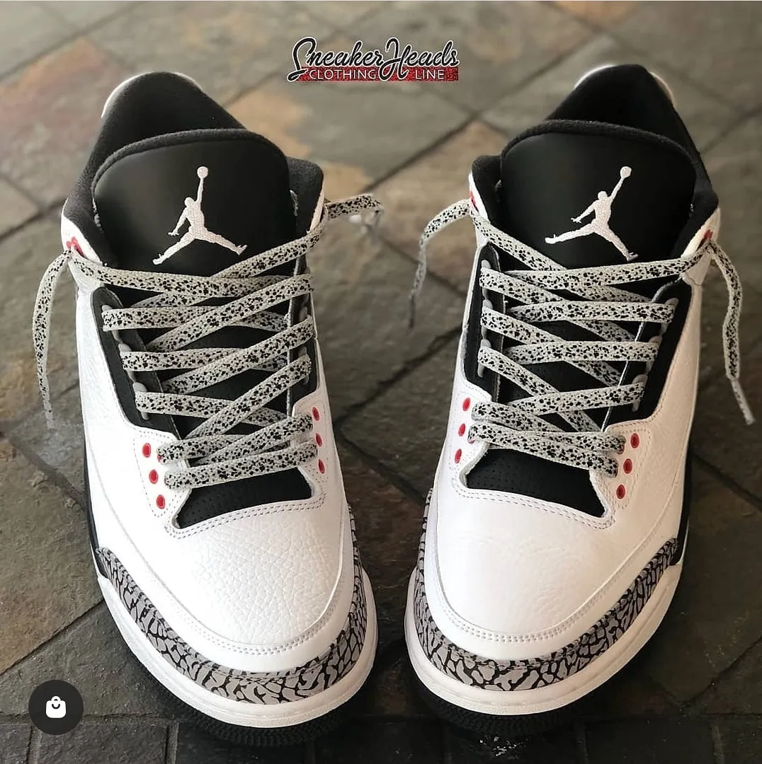 Exclusive "CEMENT PRINT (Speckled)" LE Custom Shoelaces (GREY)