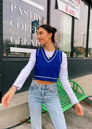 Feeling Electric Knit Vest// Cobalt