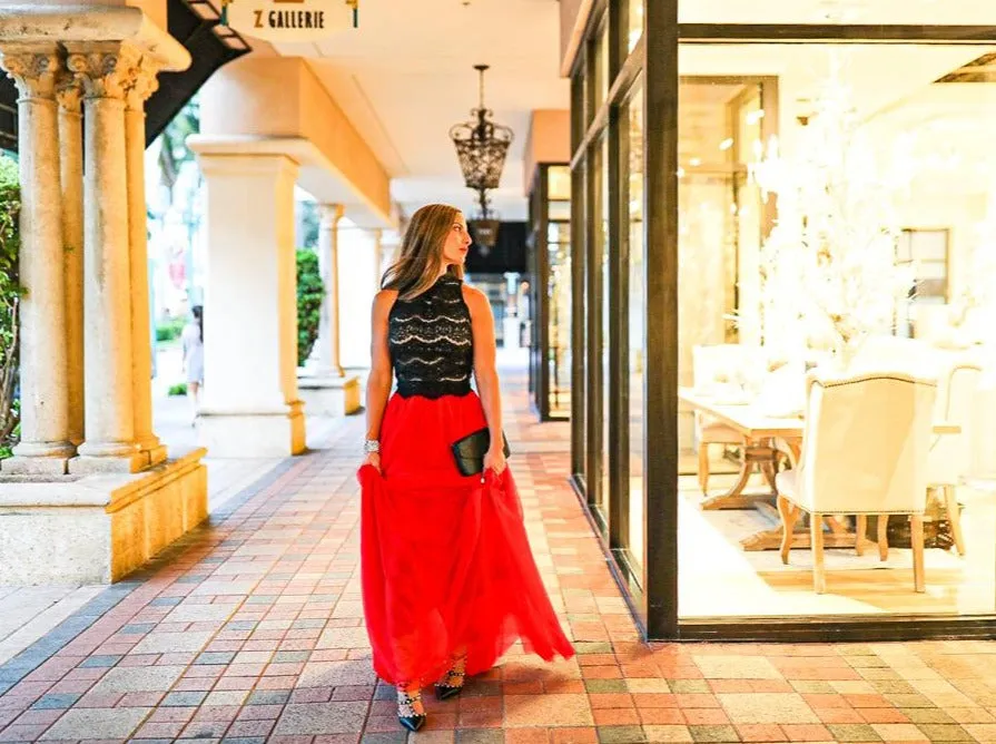 Gala Red Tulle skirt