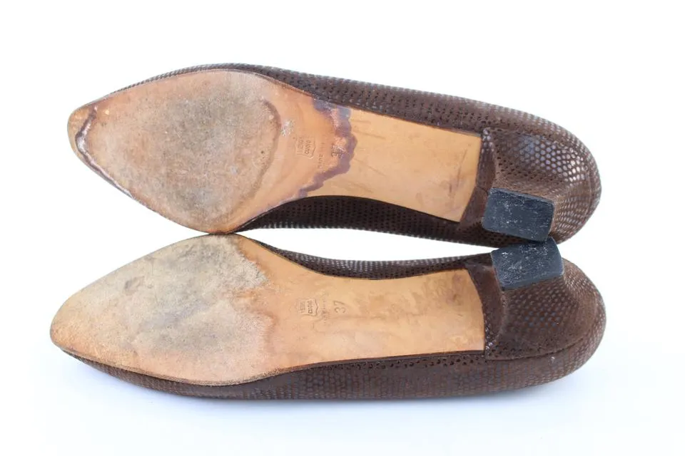 Galo Brown Suede Heels 115ga428