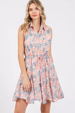 GeeGee Floral Eyelet Sleeveless Mini Dress