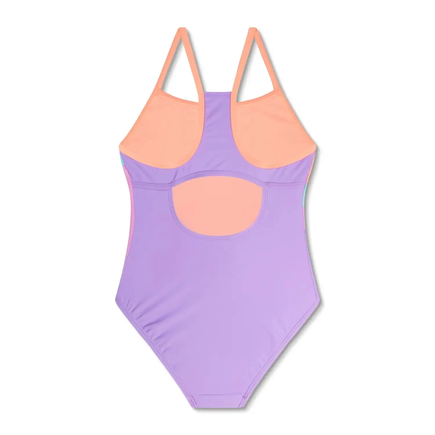 Girl's Youth Radiating Splice One Piece Swimsuit