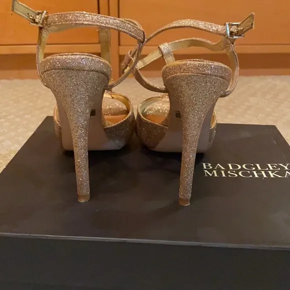 Gold Badgley Mischka heels