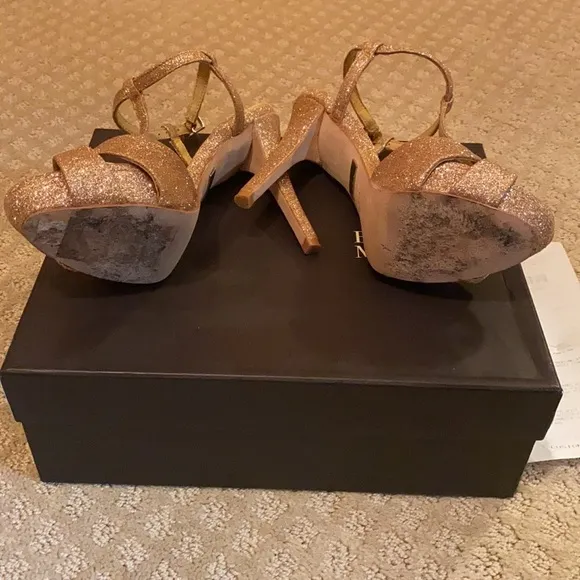 Gold Badgley Mischka heels
