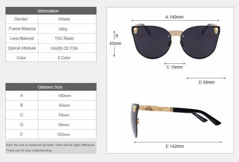 Gothic Skull Metal Frame UV Sunglasses