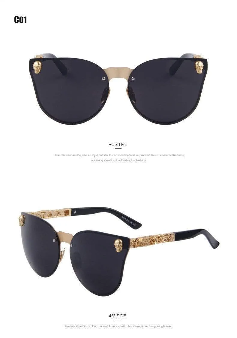 Gothic Skull Metal Frame UV Sunglasses