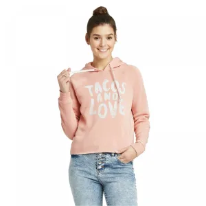Grayson/Threads Women's Tacos And Love Cropped Hoodie Sweatshirt.