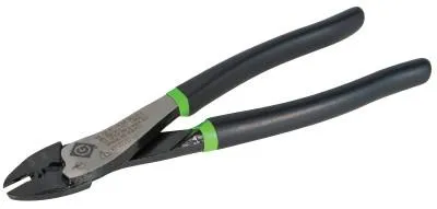 Greenlee® Terminal Crimping Tools, 9 1/2 in, 10-22 AWG, Dipped Grip Handle, Green/Black, KP1022D