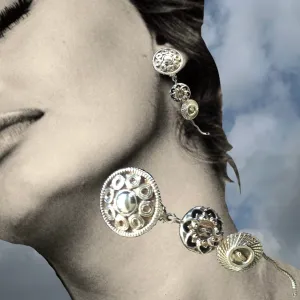 Hanging By a Thread Triple Button Earring