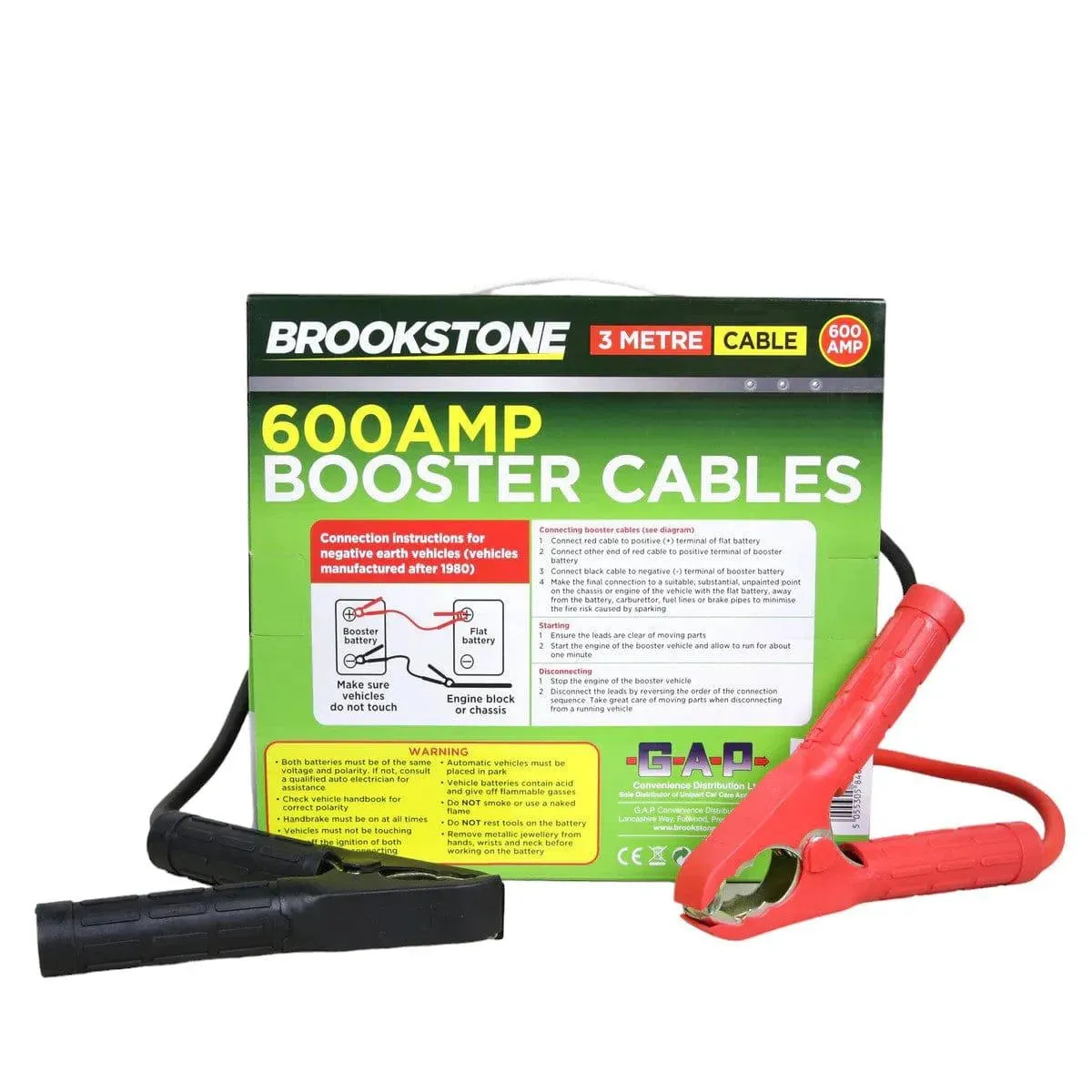 Heavy Duty 3m Jump Leads 600 Amp Battery Booster Cables