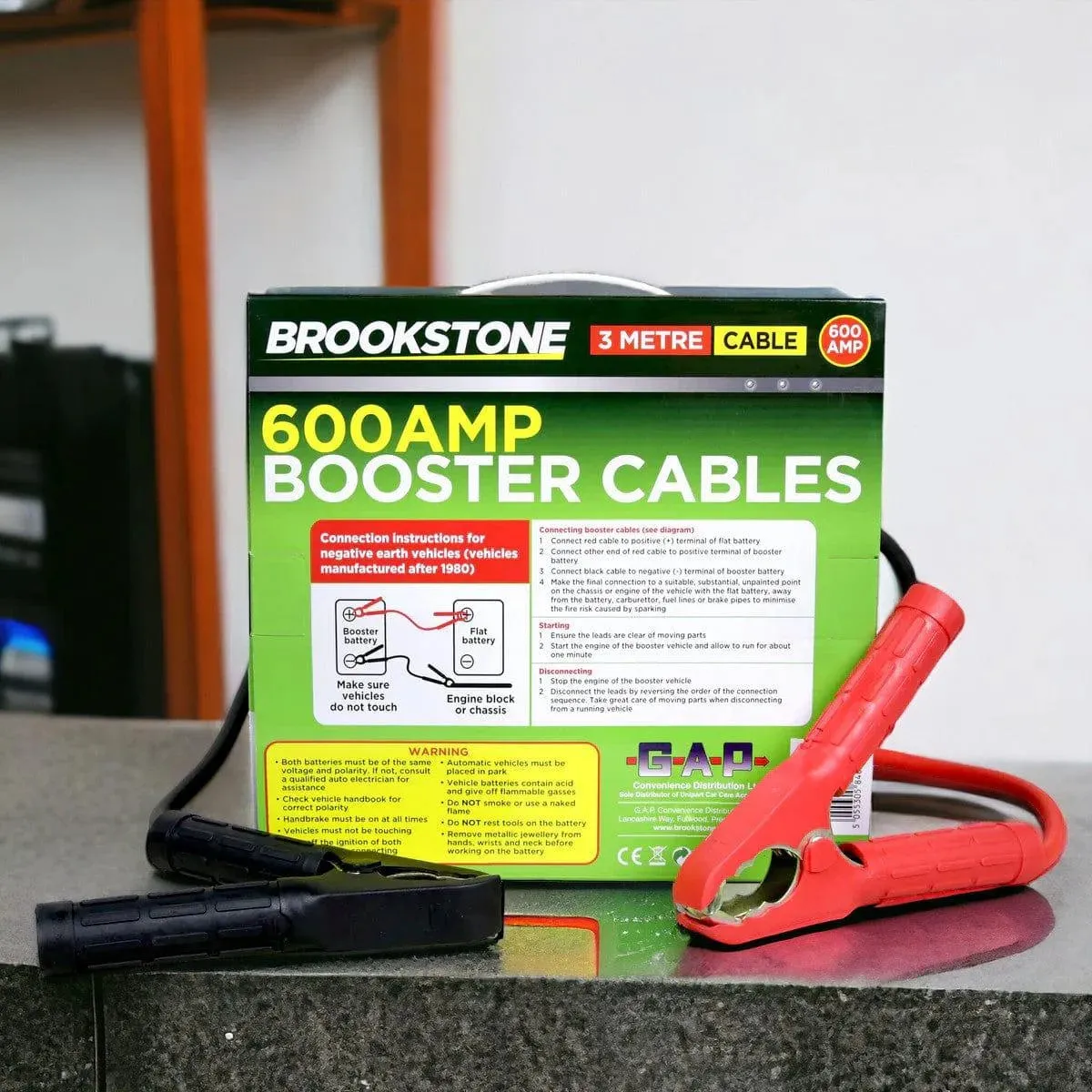Heavy Duty 3m Jump Leads 600 Amp Battery Booster Cables