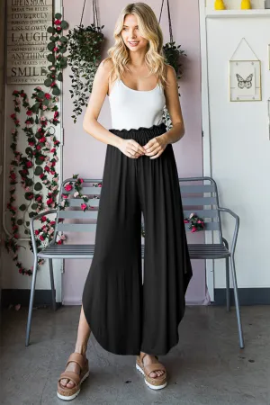 Heimish Frill Slit High Waist Wide Leg Pants