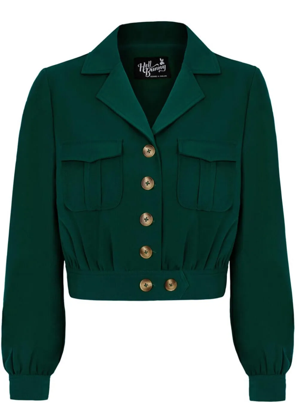 Hell Bunny Ravenwood 40's Jacket Dark Green