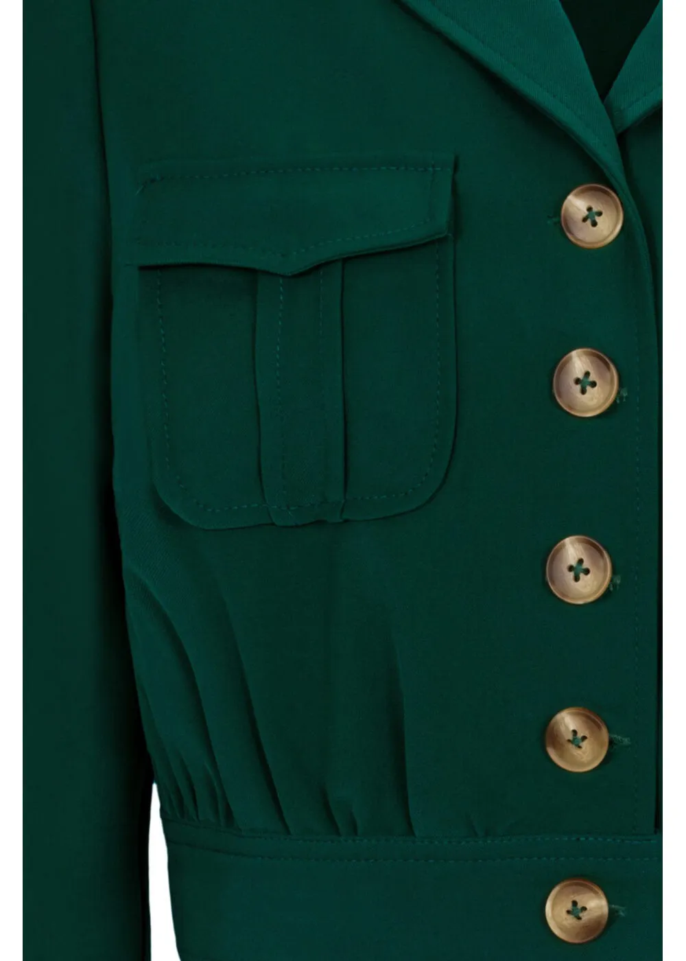 Hell Bunny Ravenwood 40's Jacket Dark Green