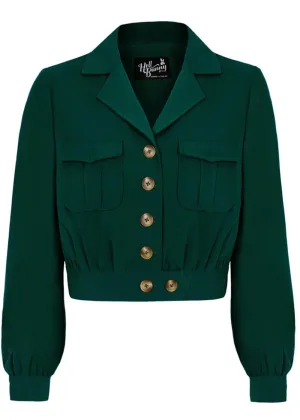 Hell Bunny Ravenwood 40's Jacket Dark Green
