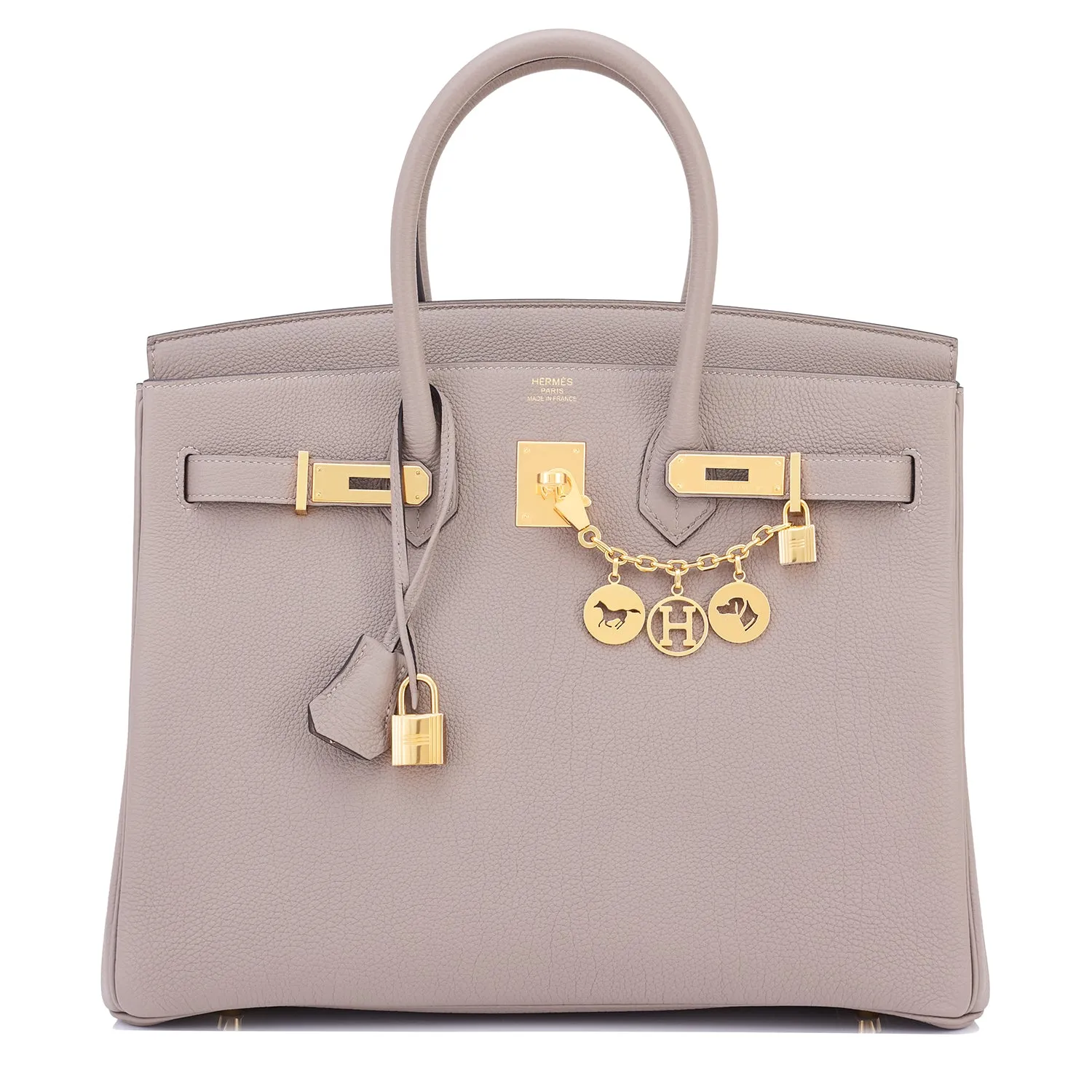 Hermes Gris Asphalte 35cm Birkin Togo Gold Hardware
