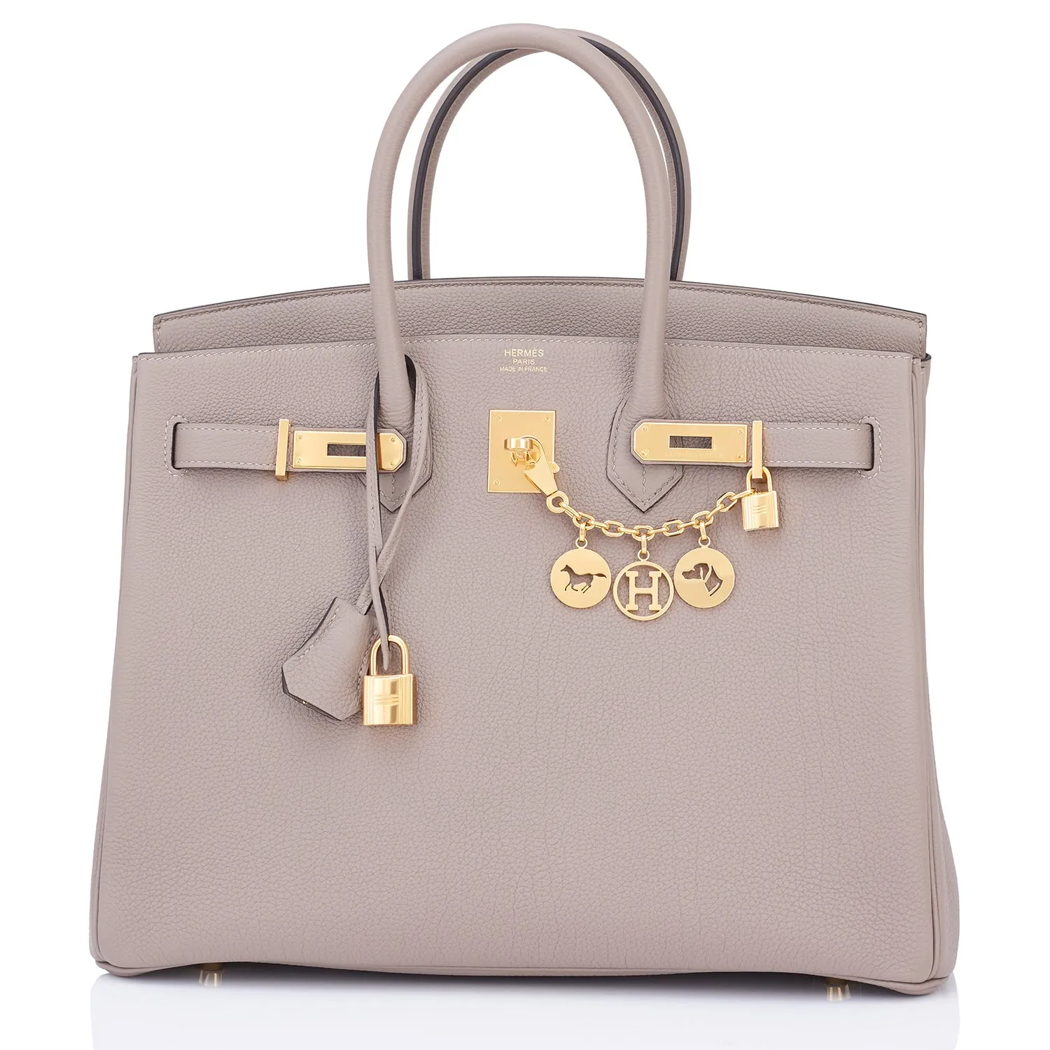 Hermes Gris Asphalte 35cm Birkin Togo Gold Hardware