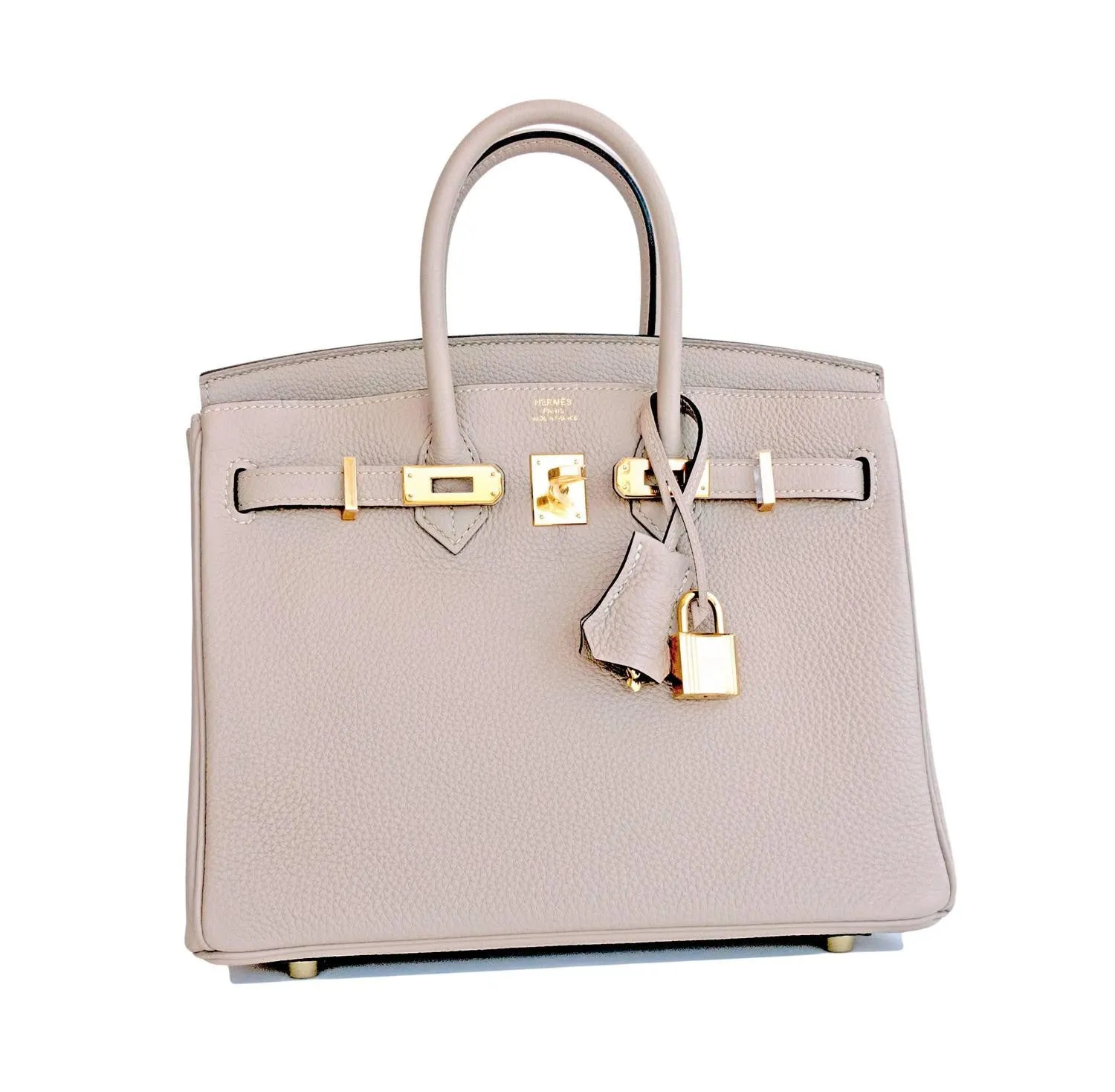 Hermes Gris Tourterelle Baby Birkin Dove Grey 25cm Togo Gold GHW Jewel