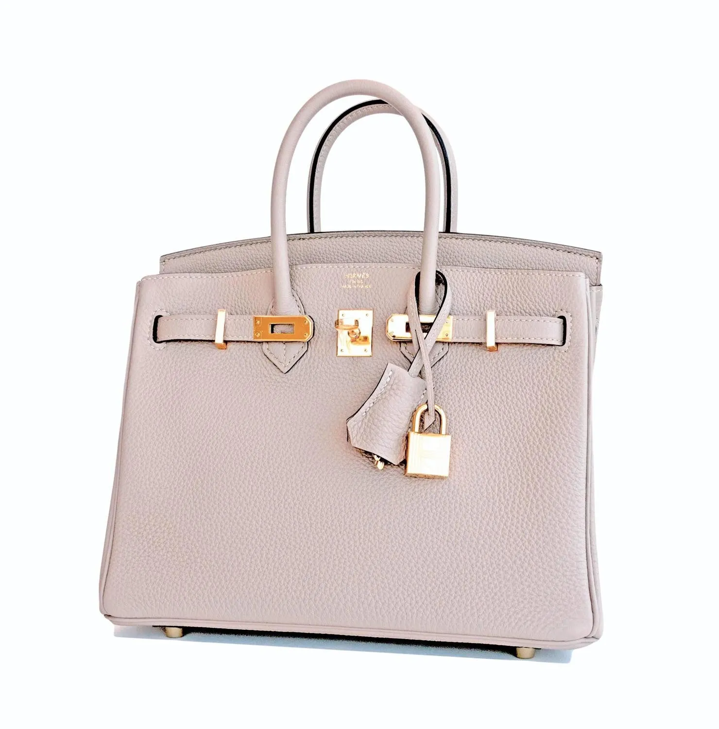Hermes Gris Tourterelle Baby Birkin Dove Grey 25cm Togo Gold GHW Jewel