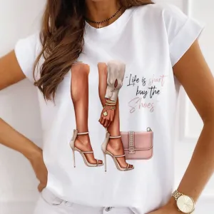 High Heels White T-Shirt