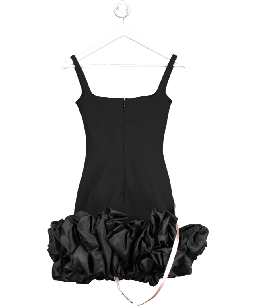 House of CB Black Lilou Ruffle Hem Dress UK XS