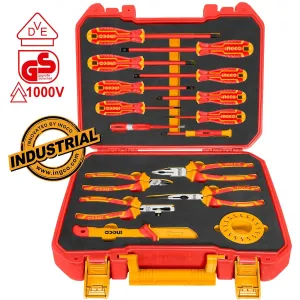Ingco 16-Piece 1000V Insulated Hand Tools Set – VDE/GS Certified – HKITH1601