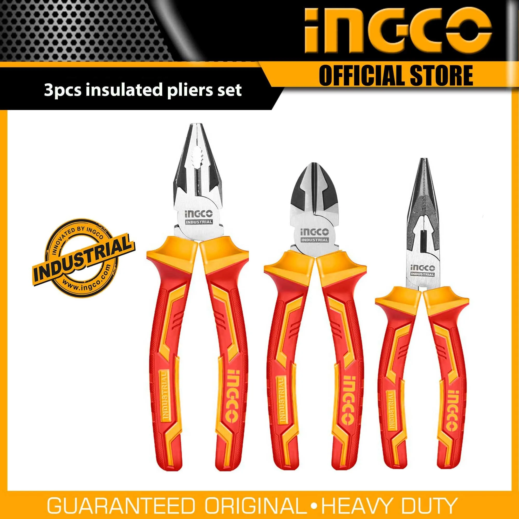 Ingco 3-Pieces Insulated Plier Set - HIKPS28318