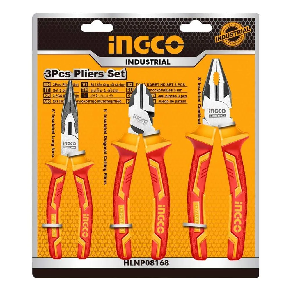 Ingco 3-Pieces Insulated Plier Set - HIKPS28318