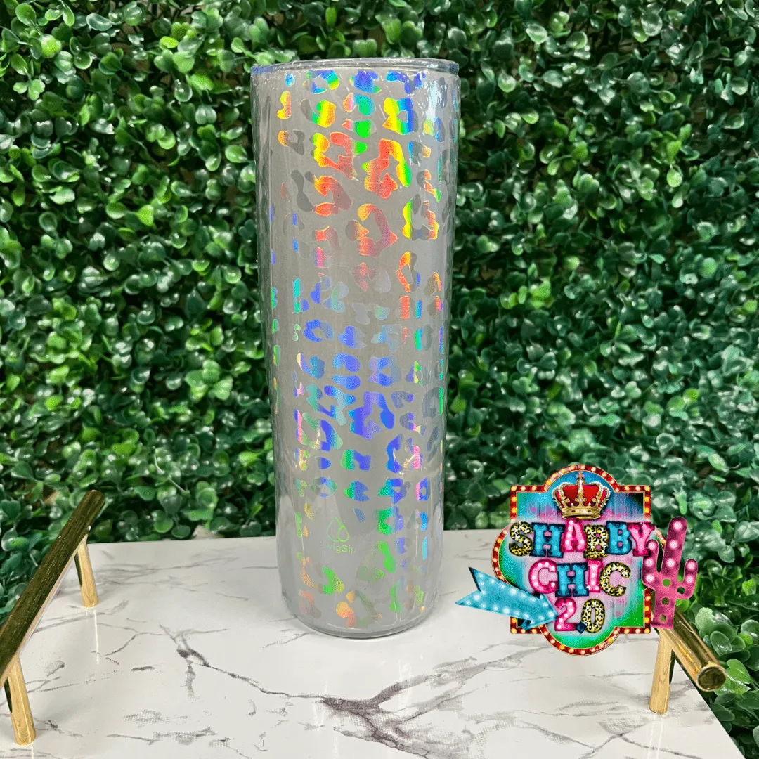 Iridescent  Leopard 20oz. Skinny Tumbler