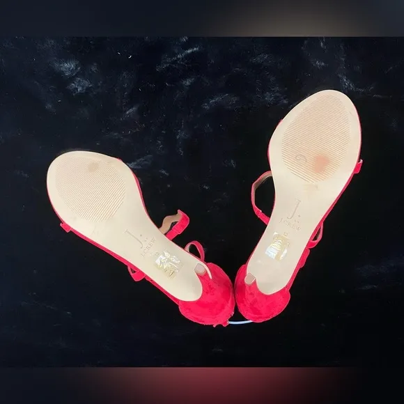 J Crew Three Strap Scalloped Suede Heel